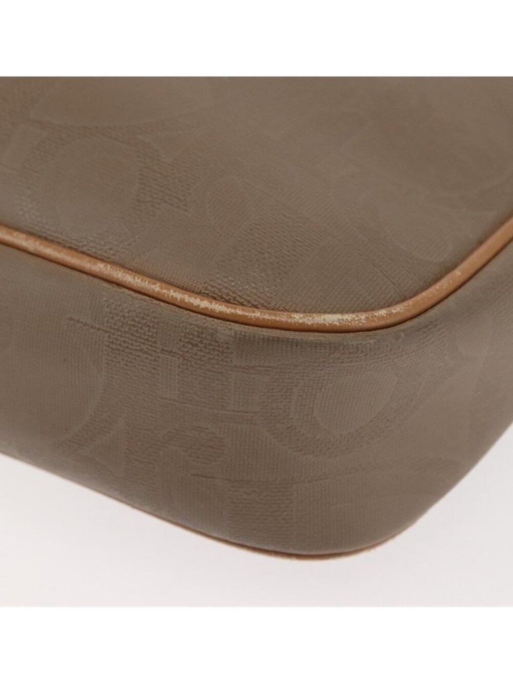 Authentic Christian Dior Trotter Canvas Shoulder Bag Beige Gold - Picture 10 of 16
